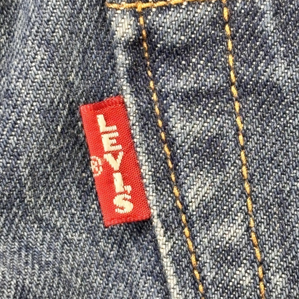 Levis 551 Jeans Mens 31x29 Blue Relaxed Fit Patchwork Raw Hem Straight Leg Denim - Picture 10 of 16